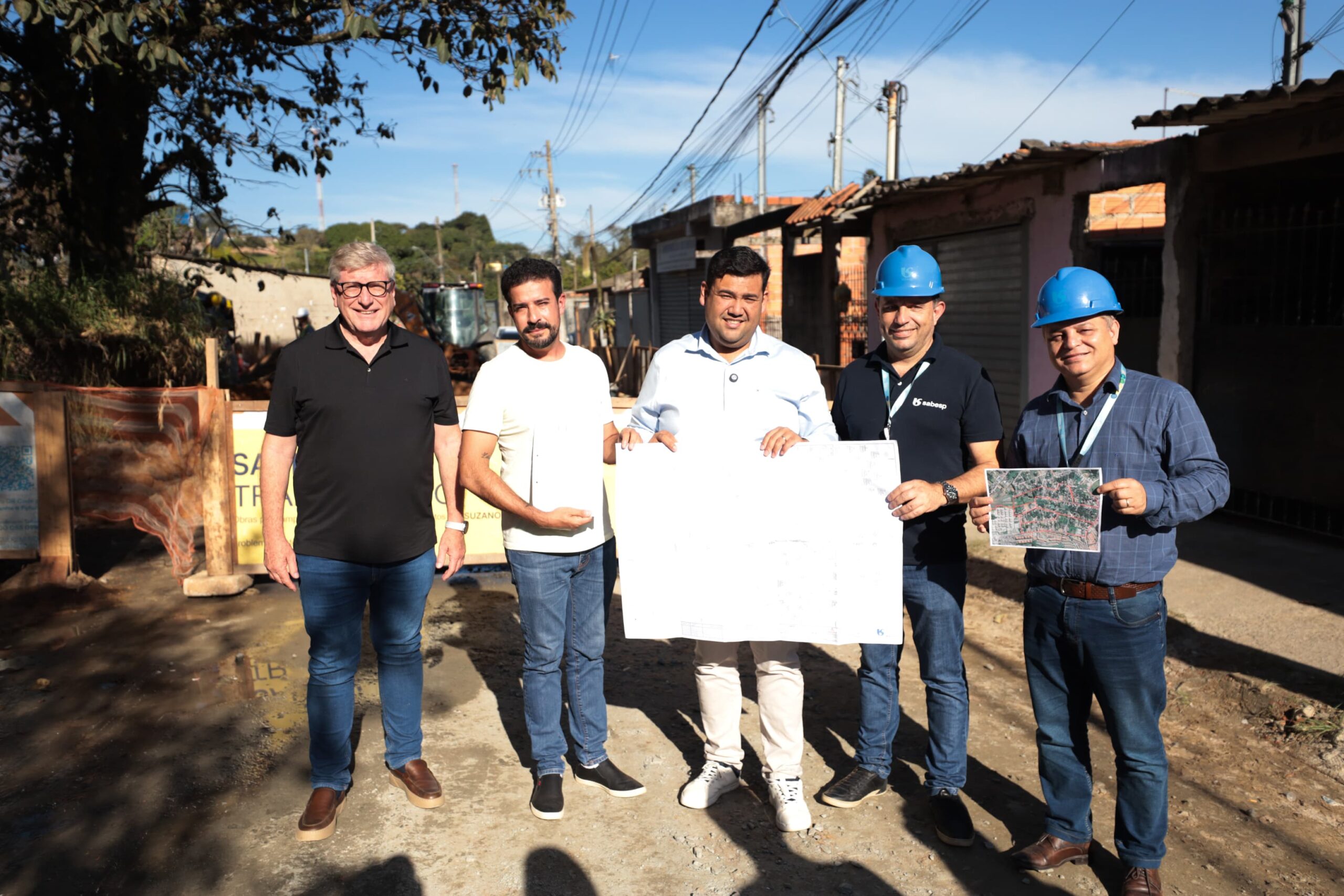 Obras de saneamento no Recreio Sertãozinho beneficiarão 2,5 mil famílias em Suzano